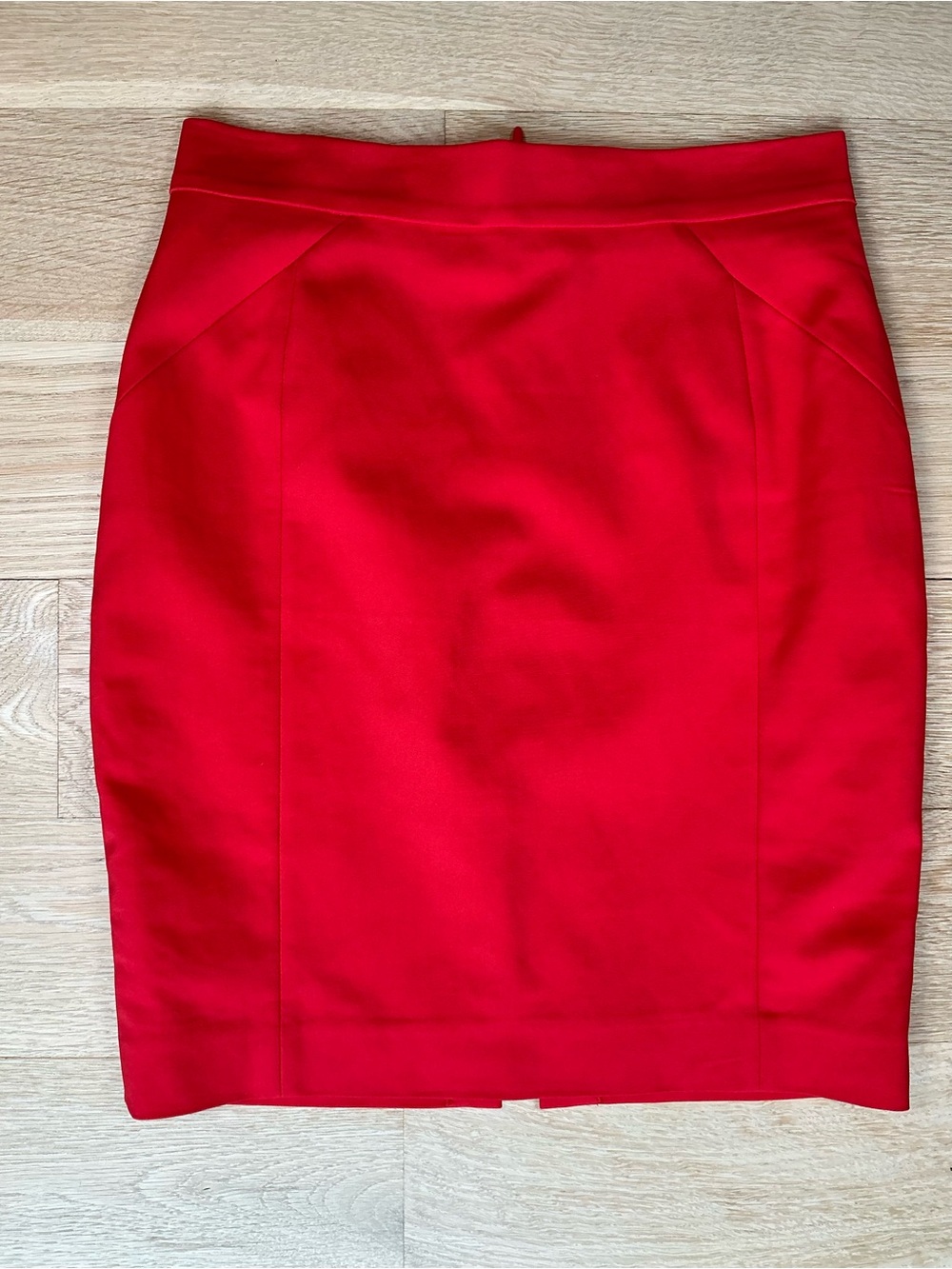 H&M Crisp Vibrant Red Orange Desk To Dinner Lined Pencil Skirt Women’s Size 8